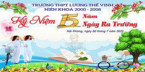 Backdrop kỉ niệm 15 năm ngày ra trường mẫu 17 file Corel