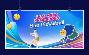 Backdrop chào mừng khai trương sân Pickleball file corel chât lượng cao