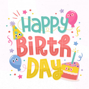 Bộ chữ typo happy birthday phối màu file EPS và AI mẫu K183