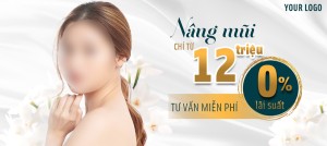 Banner quảng cáo dịch vụ nâng mũi tại spa file PSD mẫu KF64