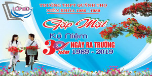 Backdrop kỉ niệm 30 năm ngày ra trường mẫu 21 file Corel