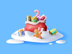 Hình ảnh túi quà của ông già noel file vector mẫu BN292