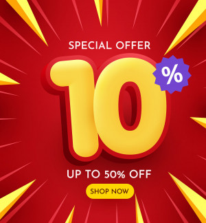 Banner hình ảnh vector số 10% file EPS và AI mẫu A29