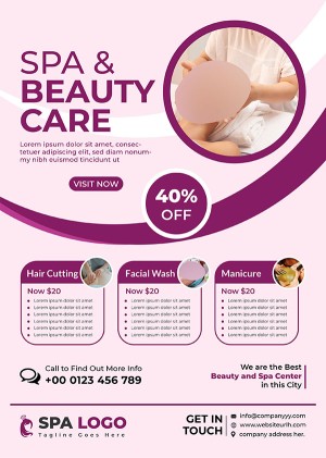 Poster quảng cáo dịch vụ spa file vector mẫu KF7