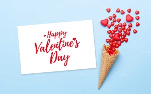 Banner ngày valentine nền xanh hình ảnh kẹo trái tim ngọt ngào file JPG mẫu số 397