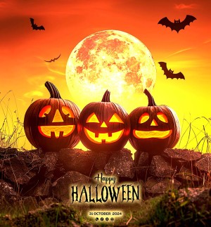 Poster lễ hội halloween file PSD mẫu MB363