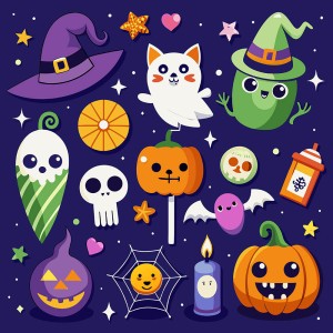 Hình minh họa nhân vật halloween dễ thương file EPS - mẫu số 216