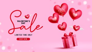 Banner sale ngày lễ valentine file vector mẫu BV117