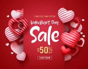 Banner dịp valentine file EPS và AI mẫu V75