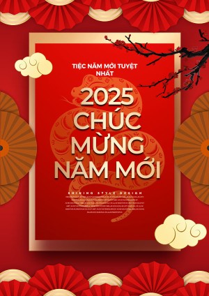 Poster tết nguyên đán file PSD mẫu OC193