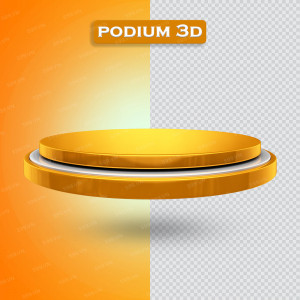 Background bục 3D hình tròn màu vàng file PSD