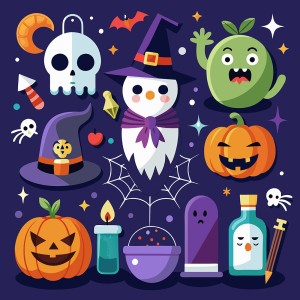 Hình minh họa nhân vật halloween dễ thương file EPS - mẫu số 415