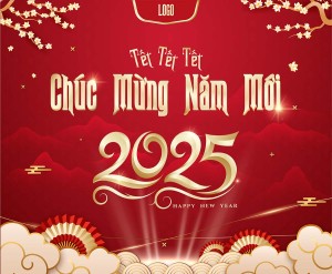 Banner chúc mừng năm mới 2025 file vector mẫu KX32