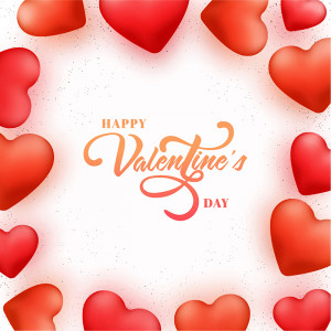 Banner valentine trái tim màu đỏ file EPS