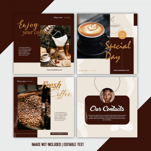 Mẫu bài đăng coffee trên facebook file PSD mẫu CF176