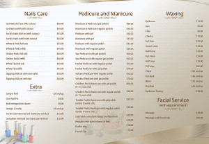 Mẫu menu spa làm đẹp M10 file AI