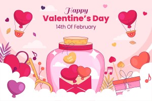 Banner quà tặng dịp lễ valentine file vector mẫu BV126