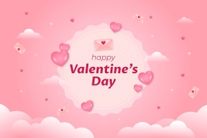 Banner ngày lễ valentine màu hồng file vector mẫu BV33