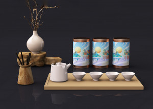 Mockup bao bì sản phẩm trà mẫu T71 PSD