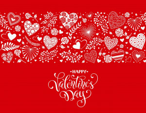 Banner valentine trái tim nhiều họa tiết file EPS