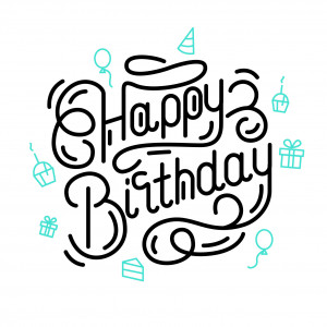 Bộ chữ typo happy birthday cách điệu mềm mại file EPS và AI mẫu K6