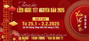 Thông báo lịch nghỉ tết nguyên đán năm 2025 file PSD mẫu số 120