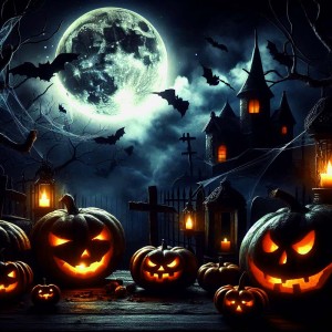 Background lễ hội halloween kinh dị file PSD mẫu MB202