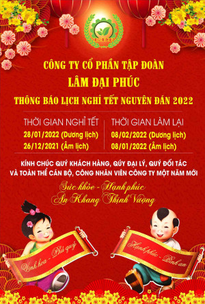 Poster thông báo lịch nghỉ Tết nguyên đán mẫu T09 - File Corel