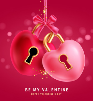 Poster móc khóa tình yêu dịp valentine file EPS và AI mẫu V28