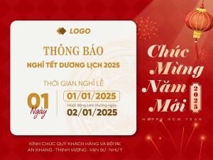 Thông báo lịch nghỉ tết dương lịch 2025 file vector mẫu số 817