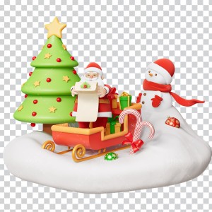 Hình ảnh ông già noel cạnh cây thông file PNG mẫu số 248