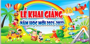 Backdrop lễ khai giảng năm học mới file Corel - mẫu số 121