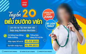 Banner tuyển dụng nhân sự điều dưỡng file AI - mẫu số 7853