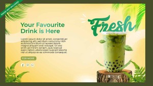 Banner quảng cáo trà sữa matcha file vector mẫu số 151