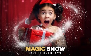 36 Lớp phủ hiệu ứng ánh sáng dịp Giáng sinh trong Photoshop Magic Snow