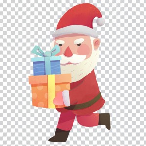 Hình ảnh ông già noel đi tặng quà file PNG mẫu BN46