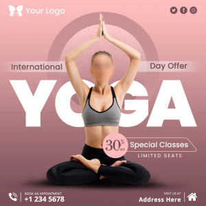 Poster khóa học yoga file PSD mẫu J74