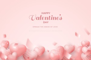 Banner ngày valentine lãng mạn file vector mẫu BV85