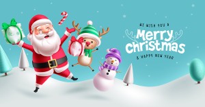 Banner ông già noel dịp lễ giáng sinh file vector mẫu BN160