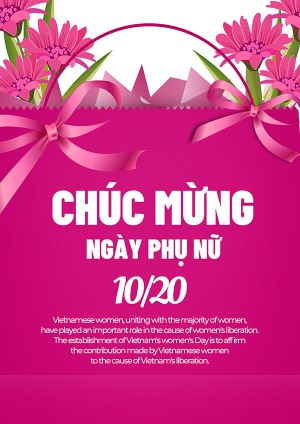 Poster ngày phụ nữ việt nam file PSD mẫu CG271