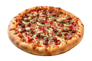 Hình minh họa bánh pizza nhân thịt băm cùng xúc xích file JPG - mẫu số 480