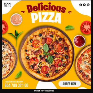 Banner quảng cáo bánh pizza file PSD - mẫu số 818