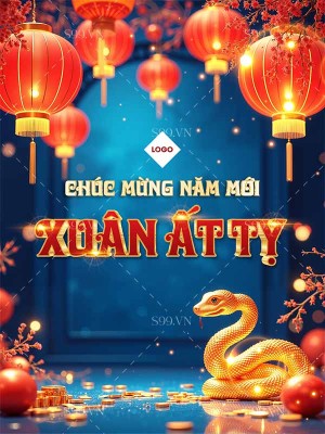 Poster chúc mừng năm mới xuân ất tỵ file PNG mẫu số 503