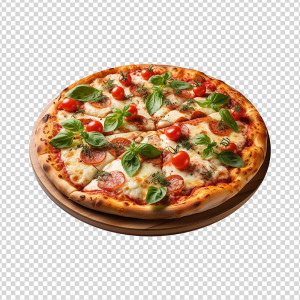 Hình minh họa bánh pizza lạp xưởng file PSD mẫu P120