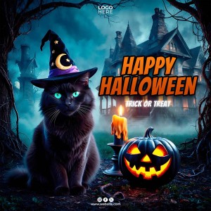 Poster lễ hội halloween kinh dị file PSD mẫu MB273