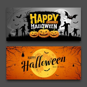 Banner lễ hội halloween kinh dị file EPS và AI mẫu MB141