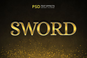 Hiệu ứng text gold file PSD mẫu HU86