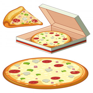 Hình minh họa bánh Pizza P77 file EPS