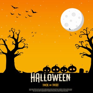 Banner đêm hội hóa trang halloween file PSD - mẫu số 206