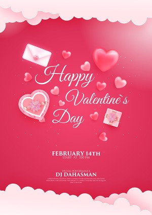 Poster ngày valentine file vector mẫu BV421